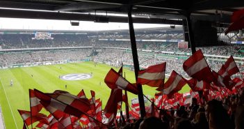 Bremen vs F95 - Fähnchen im Werderkäfig (Foto: Marcus Finger)